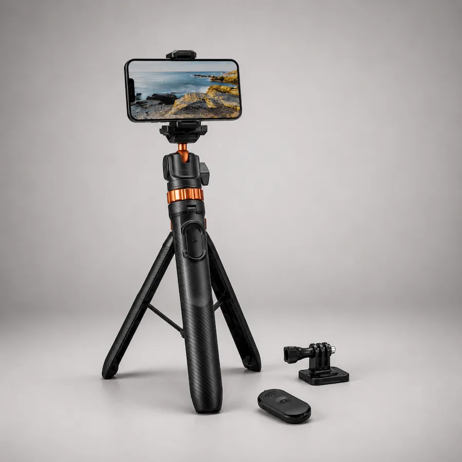 K&F CONCEPT Selfie 2v1 tripod with BT remote